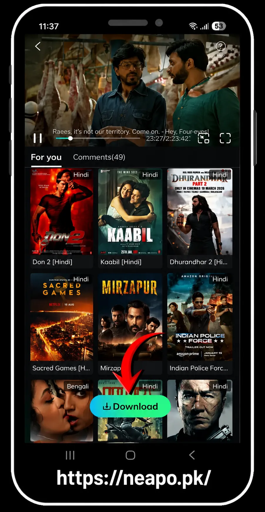 MovieBox APK movies and TV shows library